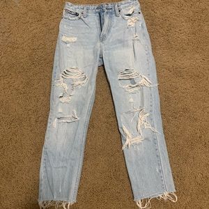 Abercrombie & Fitch Light Wash Ripped Jeans